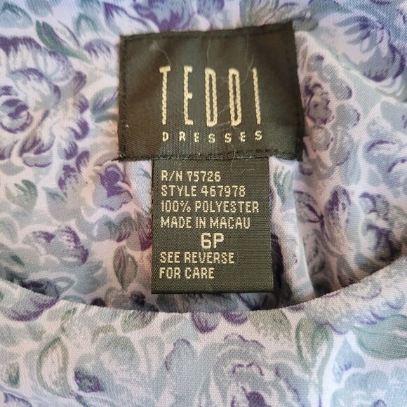 VTg Teddi Dress Sz 6P Purple Floral Maxi Cottagecore Boho Prairie Romantic 16544 - Picture 3 of 10